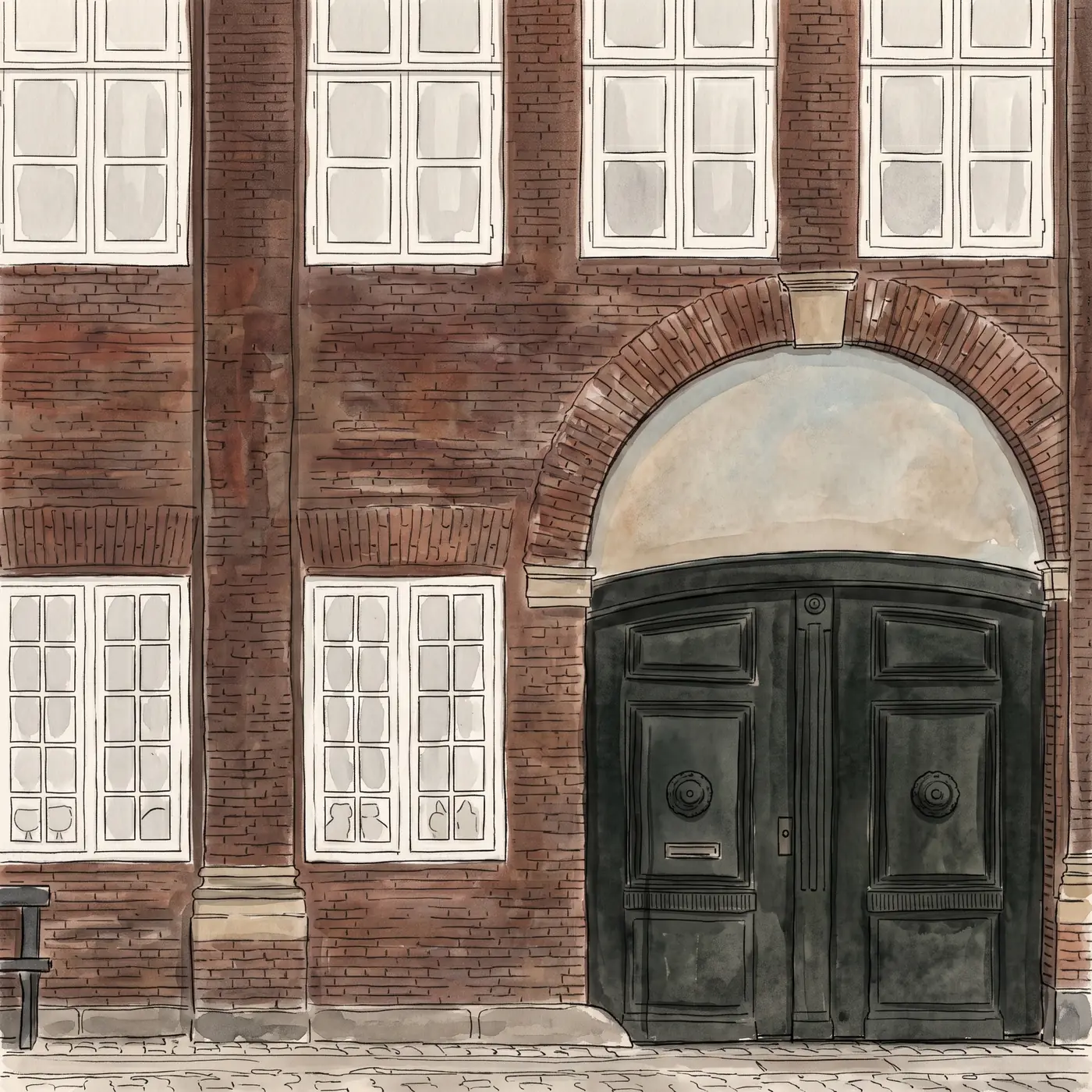 Watercolour drawing of Bistro Summér in Nyhavn