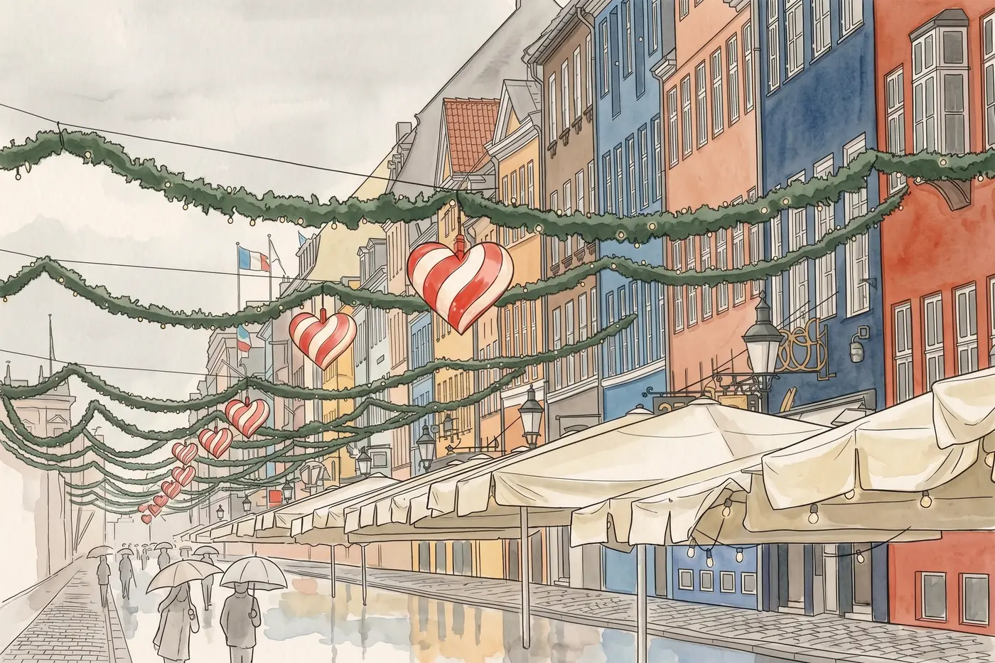 Nyhavn in the evening: late opening, kitchens, sunset